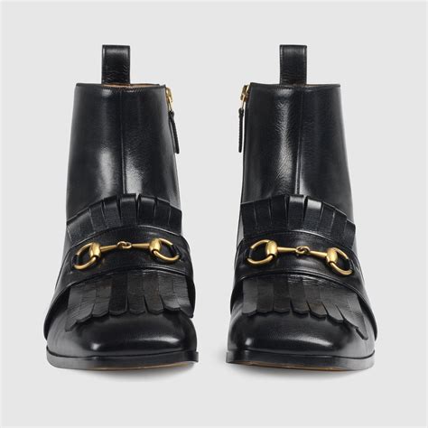 gucci fringed horsebit boots|gucci embroidered boots.